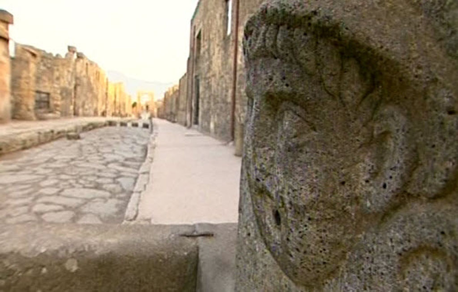 Ancient street and sculpture